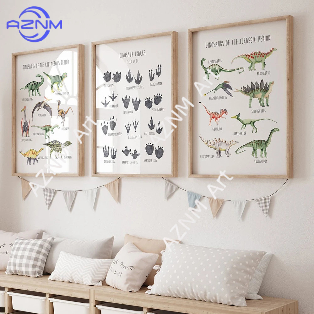 Kids Home Education - 1/3 SZT., Plakat edukacyjny z dinozaurami