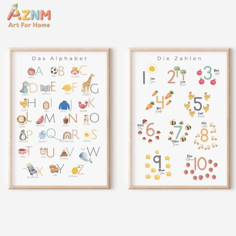 Kids Home Education - AZNM Niemiecki Alfabet i Cyfry na